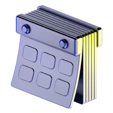 Imagem de um calendário em 3D