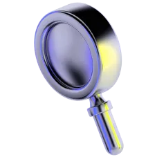 Imagem de uma lupa em 3D