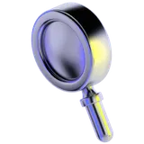 Imagem de uma lupa em 3D